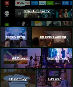 TMY Native 1080P Projector with 5G WiFi and Bluetooth 5.1, 13000 Lumens 4K Supported Mini Projector, Portable Projector Compatible with TV Stick/Phone/PC/DVD/HDMI/AV/USB/SD, Outdoor Movie Projector 42 71KZULRH7hL