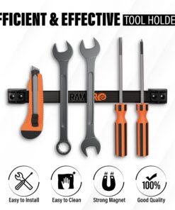 12" Magnetic Tool Holder Strip - A Tool Magnet Bar for Garage Organization, Shop Organization, and Workbench Accessories - Best Gift for Men - Easy To Install in Workshop - Mounting Screws Included. 4 26 71KaIvM7dL