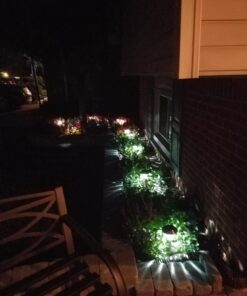 Morvat LED Auto Solar Powered Outdoor Path Lights with Stainless Steel & Glass Lens for Garden Yard & Pathway, Bright Waterproof Landscape & Patio Lighting, Dusk to Dawn, White Light, 8 Pack 22 71KarJlhwOL