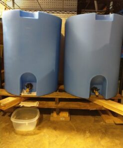 Blue 55 Gallon Water Storage Tank by WaterPrepared - Emergency Water Barrel Container with Spigot for Emergency Disaster Preparedness - Stackable- Includes 5 Year Water Treatment 14 71Kb1BuWL