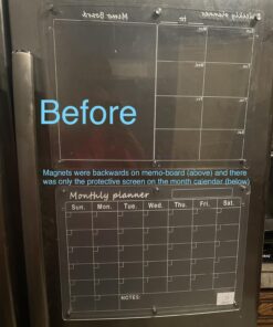 Magnetic Acrylic Calendar for Fridge,2 Pack 12"x16" Clear Fridge Calendar Dry Erase Magnetic Planning Boards Set Includes 6 Colorful Highlight Markers,Magnetic Pen Holder and Erase Towel Monthly Planner+Weekly Planner 35 71Kbqq53WL