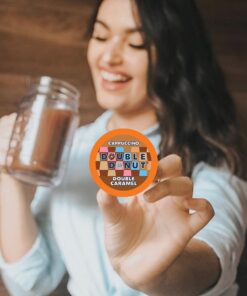 Double Donut Cappuccino Coffee Pods, Caramel Cappuccino, Single Serve Coffee for Keurig K Cups Brewers, 24 Count 24 Count (Pack of 1) 9 71Kc1DAQnuL