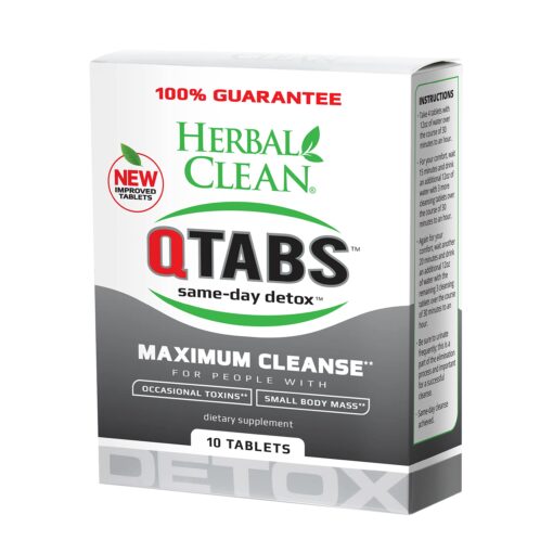 Herbal Clean - QTabs Same-Day Detox, Portable and Discreet, 10 Tablets