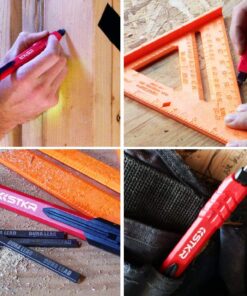 STKR Concepts Mechanical Carpenter Pencil w / 3 pcs of replacement lead, red (77629) 17 71KdnTFmcgL