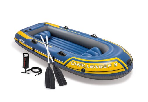 Intex Challenger 3 Inflatable Raft Boat Set with Pump and Oars | 68370EP