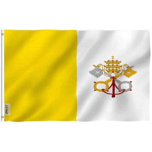 ANLEY Fly Breeze 3x5 Foot Vatican Flag - Vivid Color and Fade Proof - Canvas Header and Double Stitched - State of Vatican City Flags Polyester with Brass Grommets 3 X 5 Ft