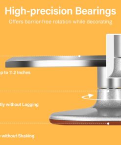 Kootek Aluminium Alloy Revolving Stand 12" Cakes Turntable with 12.7" Angled Frosting, 3 Comb Icing Smoother, Silicone Spatulas Pie Server/Cutter Baking Decorating Tools 29 71KeOJnj5dL