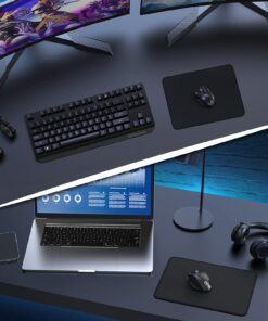 UtechSmart Computer Mouse Pad with Stitched Edges, Washable Mouse Mat with Superior Micro-Weave Cloth, Gaming Mouse Pad for Office & Home, Non-Slip Rubber Base, Black Medium(11''×8.2") Black Stealth 13 71KeVNL5dAL 2