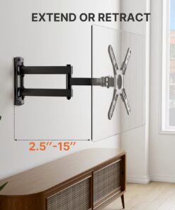 Perlegear Full Motion TV Wall Mount Bracket for Most 17-42 Inch LED LCD Flat Curved Screen TVs & Monitors, Swivel Tilt Extension Rotation with Articulating Arms, Max VESA 200x200mm up to 44lbs 23 71KfmgNAhL