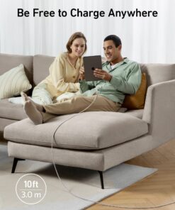 Anker iPhone Charger Cable 10 Foot, Powerline+ II Lightning Cable, (10 ft MFi Certified) Extra Long iPhone Charging Cord Compatible with iPhone SE 11 Pro Max Xs XR X 8 7 6S, iPad 8 and More (Silver) 10ft Silver 25 71KfzXwR3DL