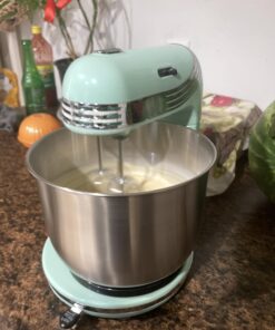 Dash Stand Mixer (Electric Mixer for Everyday Use): 6 Speed Stand Mixer with 3 Quart Stainless Steel Mixing Bowl, Dough Hooks & Mixer Beaters for Dressings, Frosting, Meringues & More - Aqua 28 71Kg5X4PvL