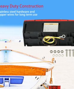 Wellmax 12V LED Trailer Lights, Submersible and Waterproof Low Profile Rectangular tail lights for RV, marine, boats, trailers 21 71KgTtarXQL