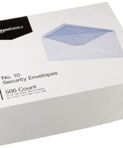 Amazon Basics #10 Security Tinted Business Envelopes, Moisture Sealed, 4-1/8 x 9-1/2 Inch, Pack of 500, One Size, White 31 71KhGua1dvL