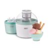 DASH Everyday Ice Cream Maker for Gelato, Sorbet, Frozen Yogurt + Ice Pops, with Mixing Bowl & Ice Pop Molds + Recipe Book, 1 Quart - Aqua 50 71Ki8L3ENEL