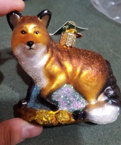 Old World Christmas Ornaments: Wildlife Animals Glass Blown Ornaments for Christmas Tree, Red Fox 15 71KiNSNvMDL