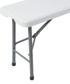 Best Choice Products 3-Piece 6ft Portable Folding Weather-Resistant Resin Table and Bench Set w/Carrying Handles and Rubber Foot Caps for Picnic, Home, and Commercial Use, White 14 71KiPOdBf4L