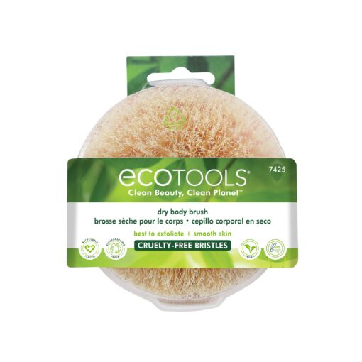 EcoTools Dry Body Brush, For Post Shower & Bath Skincare Routine, Removes Dirt & Promotes Blood Circulation, Helps Reduce Appearance of Cellulite, Eco-Friendly, Vegan & Cruelty-Free, 1 Count Dry Brush, Pink