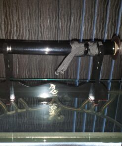 Ten Ryu – Samurai Sword Stand – Black Lacquered Wood Single Sword Stand with Red Velvet Holders and Ten Ryu Logo on Stand, Display Your Collection with Pride – MA-1SD 23 71KkdjORdL