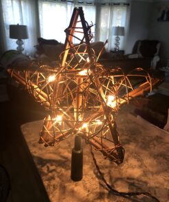 Kurt Adler UL1219/NAT 10 Light Indoor Rattan Natural Star Treetop 44 71KkjH5B9fL