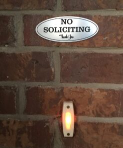 Oval No Soliciting Sign (Brushed Silver) Small 2" X 5" - Small Brushed Silver 19 71KlIuKzO6L