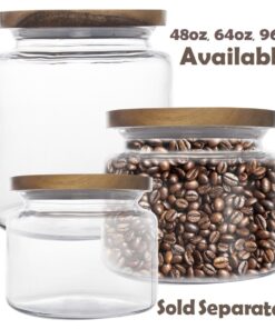 Anchor Hocking (2 Pack) 48oz Glass Jars Kitchen Canister With Wood Lids Food Storage Container Set, 6”W x 5.25”H 8 71KlwZdZTL