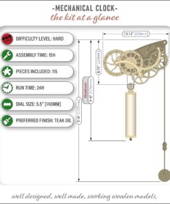 Abong Laser-Cut Mechanical Wooden Pendulum Clock - 3D Clock Puzzle Model Kit - DIY Wooden Clock Kit 21 71Kn4eLNymL