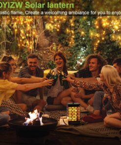 EOYIZW Solar Lantern Lights Outdoor Garden Decor, Upgraded 99LEDs Dancing Flickering Solar Hanging Flame Lights- IP65 Waterproof Tabletop Lamp Lanterns for Decor Garden Patio Path Deck Yard 1Pack 16 71Kn4qZgDeL