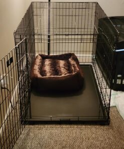 MidWest Homes for Pets Newly Enhanced Single Door iCrate Dog Crate, Includes Leak-Proof Pan, Floor Protecting Feet, Divider Panel & New Patented Features iCrate; Single Door 48.0"L x 30.0"W x 33.0"H 32 71KnArAsssL