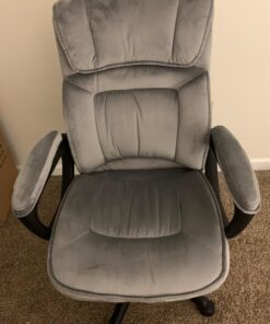 Amazon Basics Classic Office Desk Computer Chair - Adjustable, Swiveling, Ultra-Soft Microfiber, Lumbar Support, 28"D x 25"W x 43.5"H, Light Gray 31 71KnWmHhMYL