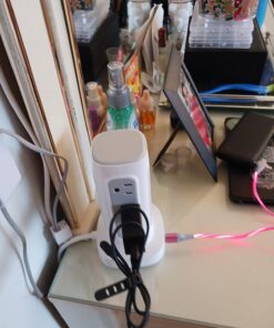 TROND Surge Protector Power Strip Tower - Flat Plug 6 ft Extension Cord with 12 Multiple Outlets, 4 USB Ports(1 USB C), Multi Plug Charging Tower, 1700J, for Home Office Supplies, Dorm Room Essentials 38 71KnepJRW2L