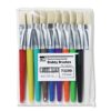 Charles Leonard Creative Arts Flat Tip Paint Brushes, Short Stubby Plastic Handle with Hog Bristle, 7.5 Inch, Assorted Colors, 10-Pack (73290) 32 71Ko4UP5UvL