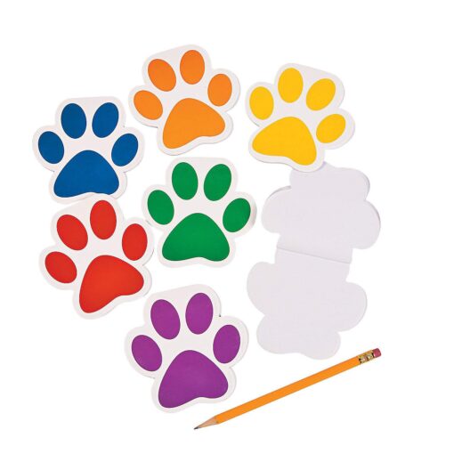 Fun Express Paw Print Notepads - 24 Pieces - Educational And Learning Activities For Kids