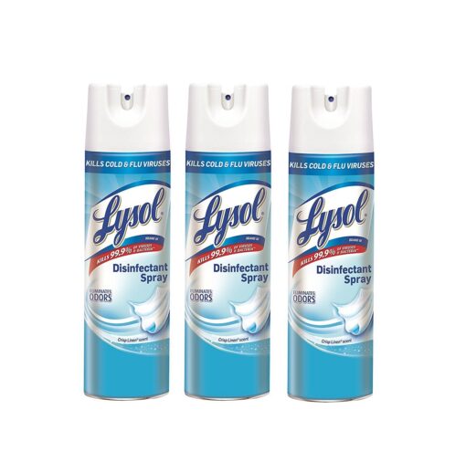 Lysol Disinfectant Spray, Crisp Linen, 57 Oz, Pack of 3