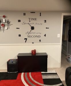 Elikeable Modern 3D Frameless Large 3D DIY Wall Clock Watches Hours DIY Decorations Home for Living Room Bedroom (black) Black 24 71KqAiaiKCL