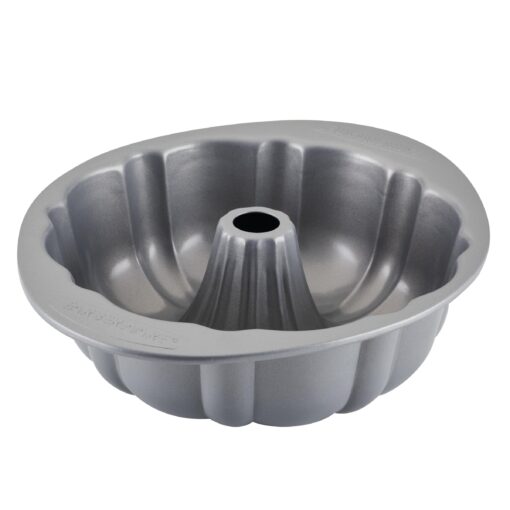 Farberware Nonstick Bakeware Fluted Mold Baking Pan / Nonstick Fluted Mold Cake Pan, Round - 10 Inch, Gray 10"