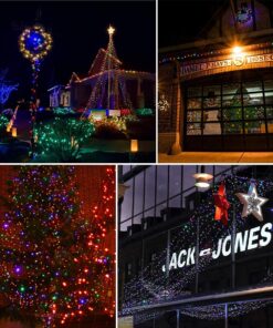 VMANOO Solar USB Outdoor String Christmas Lights 72Ft 200 LED 8 Modes Patio Lighting for Outside Yard Gazebo Party Wedding Tents Porch Xmas Garden Backyard Tree Decorations Balcony Decor Lights RED1P 1 PACK Red 11 71KrBqAUJBS