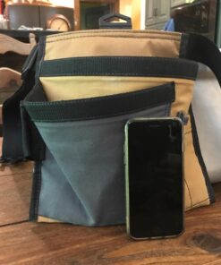 Dickies 5-Pocket Single Side Tool Belt Pouch/Work Apron for Carpenters and Builders, Durable Canvas Construction, Adjustable Belt for Custom Fit, Grey/Tan Tan 37 71KrpwTrS3L