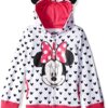 Disney Girls' Minnie Hoodie with Bow and Ear Small/7 White