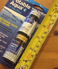 Potable Aqua Water Purification Tablets with PA Plus, Portable and Effective Solution for Camping, Hiking, Emergencies, Natural Disasters and International Travel, Two 50ct Bottles 50.0 38 71KrzKRnSZL