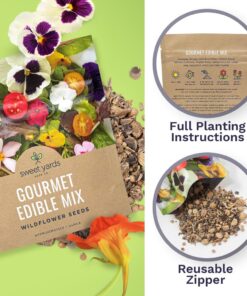 Wildflower Seeds Edible Flowers Mix - 1 Ounce Over 7,000 Open Pollinated Annual and Perennial Seeds 1 Ounce Packet 29 71KsbGV88L
