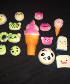 Huastyle 20pcs Squishies Toys Random Jumbo Medium Mini Slow Rising Kawaii Squishy Cake/Panda/Bread/Buns Phone Straps for Kids Stocking Stuffers Treasure Box Prizes Classroom 52 71KtKQfffL