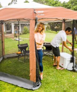 Coleman Back Home Screen Canopy Tent with Instant Setup, Outdoor Gazebo for Bug-Free Lounging, Shelter Fits Over Picnic Tables for Parties, Events, Tailgating, Picnics, & More 12 X 10 Ft 28 71KtcMXVtcL