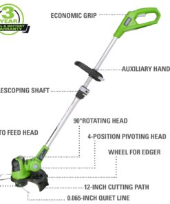 Alternative view of Greenworks 24V Cordless String Trimmer and Blower Combo Pack, 2Ah Battery and Charger Included STBA24B210 12" Trimmer + Blower (2.0Ah)