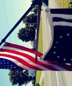 Alternative view of Evergreen Flag Bracket Two-Position 45 and 90 Degree | Cast Iron | Black | Hardware Incl | Outdoor Home and Garden Décor | Residential or Commercial | Wood Metal Plastic Pole - Not Included |