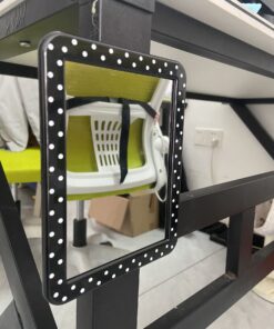 Magnetic Locker Mirror, 5" x 7" Real Glass Mirrors for School Locker, Bathroom, Household Refrigerator, Locker Accessory, Workshop Toolbox, or Office Cabinet. Black Polka 12 71KtvP2pYQL