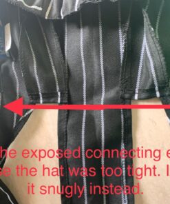 KNG Tie Back Chef Hat – Adjustable Chef Cap for Men or Women One Size Black With White 13 71KuhkYRpJL