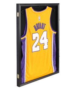Jersey Display Frame Case Lockable, Large Sport Jersey Shadow Box with 98% UV Protection Acrylic and Hanger for Baseball Basketball Football Soccer Hockey Sport Shirt and Uniform (Black Finish) Black Finish 26 71Kv3B21E4L