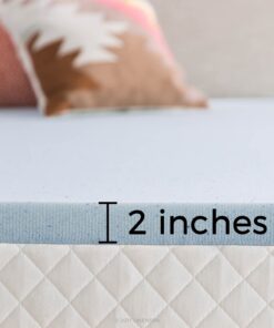 Linenspa 2 Inch Gel Infused Memory Foam Mattress Topper – Cooling Mattress Pad – Ventilated and Breathable – CertiPUR Certified - Twin XL Topper Only 20 71KvAQFsgL