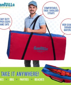 Giantville Giant 4 in a Row Connect Game + Storage Carry Bag - 4" Wide X 3.5" Tall - Oversized Jumbo Sized Entertainment for Outdoor/Indoor Play for Kids & Adults - Durable Waterproof - 2022 Version Game + Bag 11 71Kw2E87osL