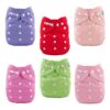 ALVABABY Baby Cloth Diapers 6 Pack with 12 Inserts Adjustable Washable and Reusable Pocket Diapers for Baby Girls 6BM88 Pure Color88 15 71Kwmh6wUNL